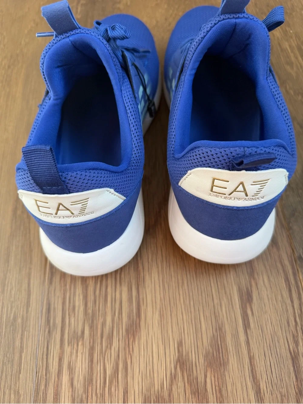 Emporio Armani Royal Blue Mesh Athletic Sneakers with White Soles | Size M9
